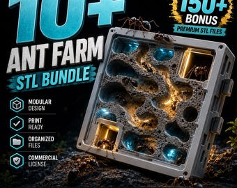 10+ Ant Farm STL Bundle | Formicarium & Ant Nest 3D Print Files | Modular Ant Habitat Models | Commercial License