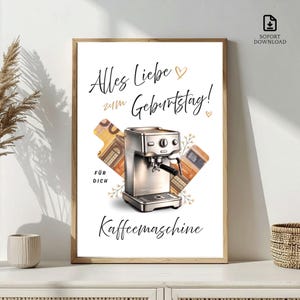 Kaffemaskinpengar födelsedagspresent | Kaffeälskarepresent digital nedladdning PDF | Anpassad kassahållare för kaffemaskin | Sista minuten-present