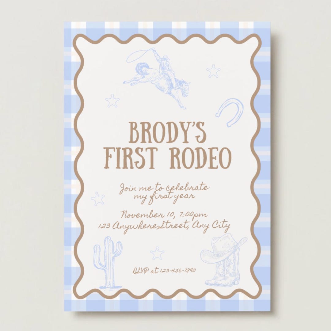 My First Rodeo Theme Sign First Rodeo Invitation and Welcome Sign: Editable Rodeo Theme 1st ...