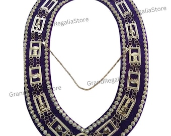 OES Kettenhalsband | Royal Blau Samt & Strass Östliche Stern zeremonielle Regalia