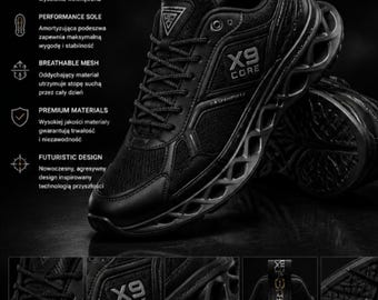X9 CORE – Shadow Tech Sneakers | LIMITED EDITION | Premium Luxury Sport Shoes | Cyberpix777