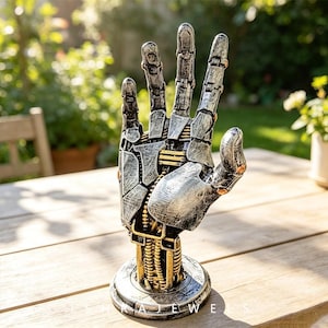 Cyberpunk Mechanical Robot Hand Resin Stand  Holder For Xbox Switch PS Game Controller Desktop Decor Sci-Fi Ornament Gift For Gamers