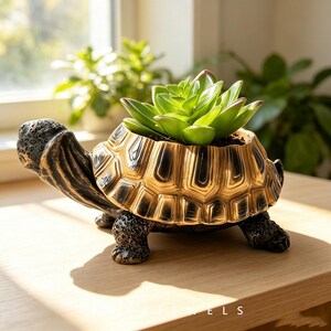 Creative Turtle Planter Resin Figurine, Animal  Pot, Succulent Pot, Pot, Outdoor Garden Patio Decor, Courtyard Ornament
