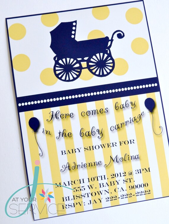 Items similar to Baby Carriage Baby Shower Invitation- Printable on Etsy