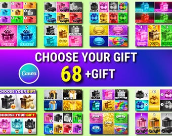 Choose Your Gift Video Templates | Quiz YouTube Template | Canva Video Template | Faceless Channel | Instant Download