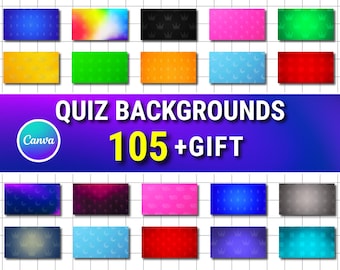 105 Animated Quiz Backgrounds | Canva Templates | YouTube Quiz Background | Trivia Night Background | Quiz Creator Bundle | Instant Download