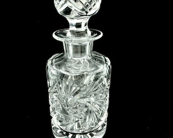 Flacone decanter per profumo vintage in cristallo tagliato stile boho con motivo a girandola, 12,7 cm (5 pollici)