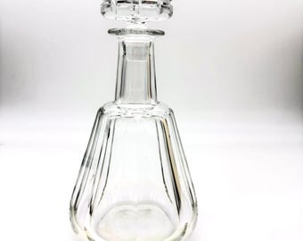 Decantador de licor de cristal transparente Baccarat Talleyrand vintage con tapón de 9,25 pulgadas.