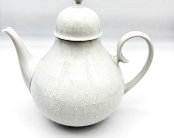 Rosenthal Romanze Théière Bjorn Wiinblad, Allemagne, Porcelaine Du Milieu Du Siècle Blanche