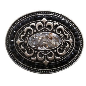 Oval Ornament Stones and Crystals Belt Buckle Available in Various Stones and Crystals Fits All 1.5 Wide Belts image 3