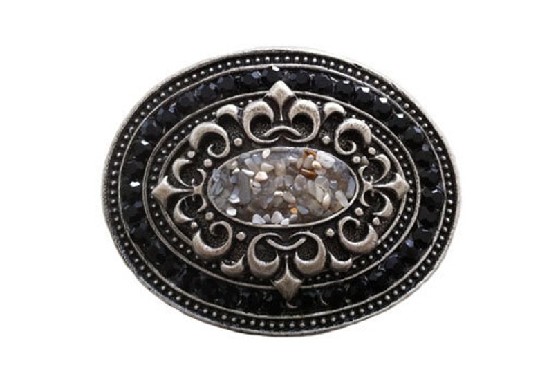 Oval Ornament Stones and Crystals Belt Buckle Available in Various Stones and Crystals Fits All 1.5 Wide Belts image 3