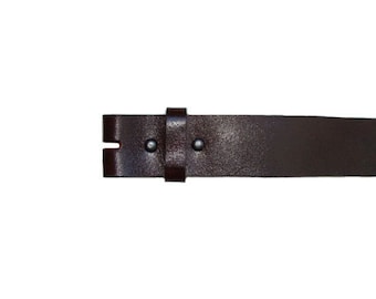 Smooth Dark Brown 1.5" Wide Leather Belt - Available up to Size 40