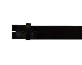 Glossy Black 1.5" Wide Leather Belt - Available up to Size 40