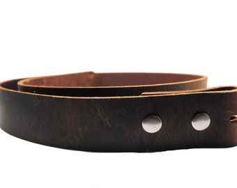 Worn Brown 1.5" Wide Leather Belt - Available up to Size 40