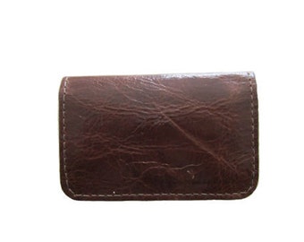 Handmade Twofold Business Leather Wallet - Available in Brown and Dark Brown