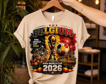 Shirt WK voetbal 2026 België PNG, voetbalshirt België voetbalfan, cadeau voetballiefhebber, Game Day Tee, digitale download, sublimatieontwerp