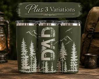 Diseño para vaso de papá, PNG para el Día del Padre, diseño de aventura al aire libre, bosque y montaña para vasos de 20 oz, descarga digital.