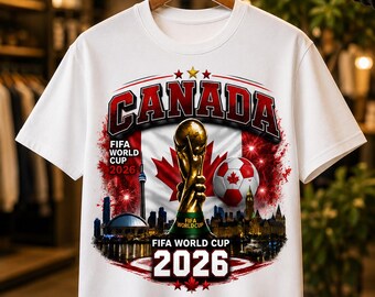 Canadá Copa Mundial de la FIFA 2026 PNG, Diseño de camiseta de fútbol de Canadá, Gráfico para aficionados al fútbol, Copa Mundial Canadá PNG, Descarga instantánea