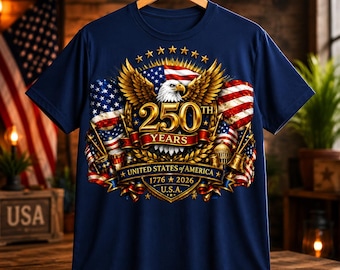 Paquete PNG del 250.º aniversario de EE. UU., diseño de camiseta América 1776-2026, PNG de águila patriótica, 3 variaciones incluidas para descargar.