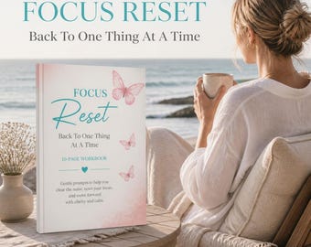 Zeszyt ćwiczeń „Resetuj fokus” do druku, Planer koncentracji uwagi dla osób z ADHD, Arkusze do wyznaczania celów, Monitor rozproszenia uwagi, Plik PDF dla osób z neuroatypowością