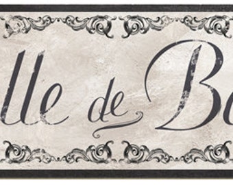 Salle de Bain sign, French Victorian Bath, French Wall sign, Vintage French bath Decor, French Bath Sign Retro Parisian Bath, Retro French