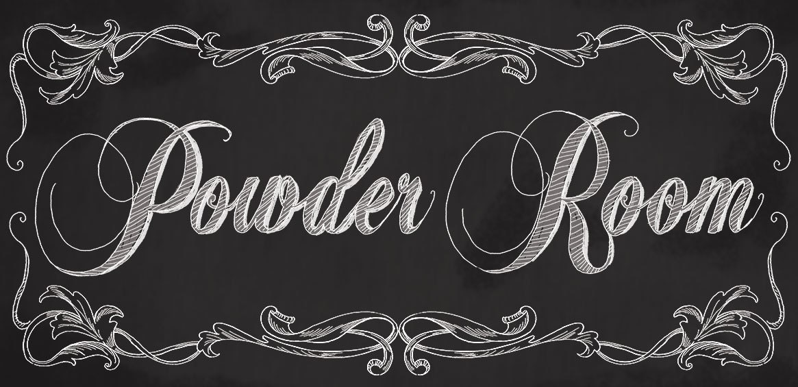 Powder Room Logos Powder Room Chalkboard Sign,powder Room Decor, Vintage Style Bath Decor ...
