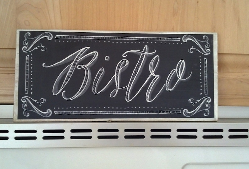 Bistro Chalkboard Sign Vintage French Kitchen Decor Etsy