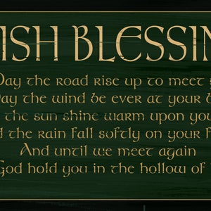 Irish Blessing Sign, May the Roads Rise up, Gaelic Style Decor,Celtic Decor Sign, Rustic Irish Sign, Irish Blessing, Irish Decor