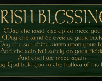 Irish Blessing Sign, May the Roads Rise up, Gaelic Style Decor,Celtic Decor Sign, Rustic Irish Sign, Irish Blessing, Irish Decor