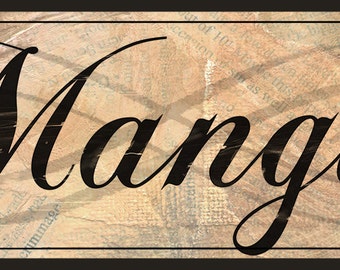Mangia Italian Decor, Italian Kitchen wall sign, Vintage look Italian Mangia sign, Old world Kitchen decor,Italian sign,Two Sizes available