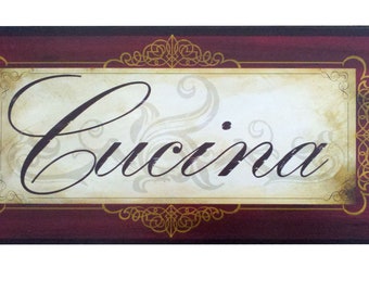 Cucina Italian Kitchen sign -Italian wall decor, Italian kitchen,Italian Cafe Decor, Two sizes available