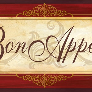 Bon Appetit wall decor,Bon Appetit sign,French Kitchen, kitchen wall decor