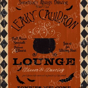 Halloween wall decor Leaky Cauldron Lounge, Halloween party decor, Fall decor, Halloween bar decor