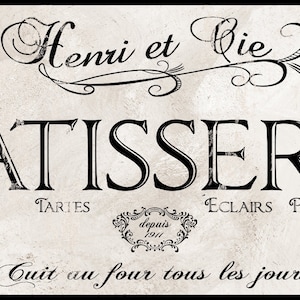Vintage Patisserie Sign Wood /& Glass Rustic French Retro Parisian Kitchen Decor