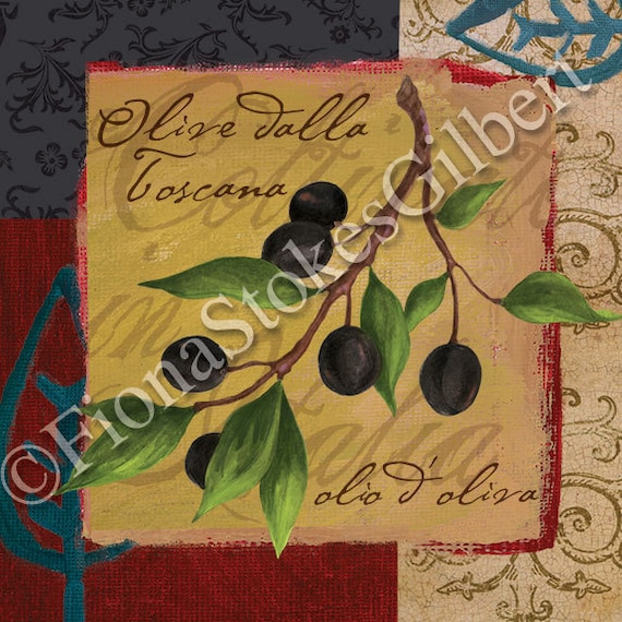 Old world Italian kitchen,Vintage look Tuscan Style, Italian Olives Plaque, Classic Italian decor,Italian kitchen art , Olives Tuscan look