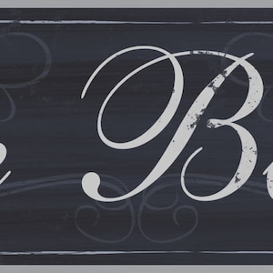 Le Bain Wood Sign, French Bath, Distressed Bath Sign, French Bath Decor