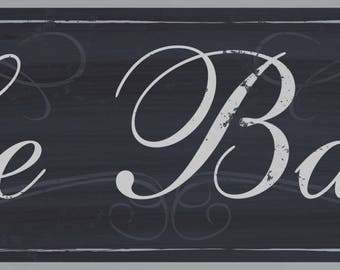 Le Bain Wood Sign, French Bath, Distressed Bath Sign, French Bath Decor