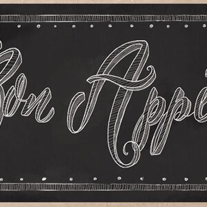 Bon Appetit Chalkboard Sign,french Kitchen Decor, French Cafe Sign ...