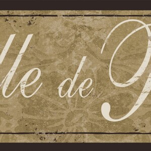 Salle de Bain Sign, Vintage Look Bath Decor, French Victorian bath decor, Damask Bath sign, Earth Tone Bathroom decor