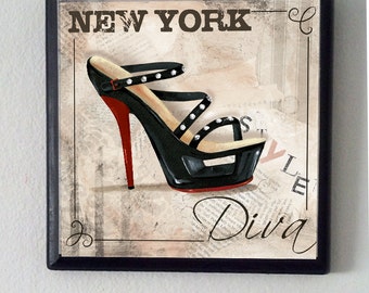 New York Shoe Style wall art, Platform Heels, Couture, Fashion Glam Art, New York Fashion, Shoe fashionista, Shoe diva