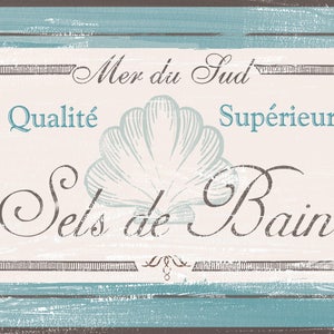 French Bath Sign, Distressed Shabby Chic Style , Vintage French bath,Rustic Bath Sign