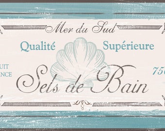 French Bath Sign, Distressed Shabby Chic Style , Vintage French bath,Rustic Bath Sign