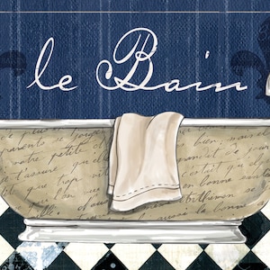 Le Bain sign, Bath sign, Bath wall decor, Le Bain Bathroom , French Bath Wall decor, Le Bain sign,collage look decor