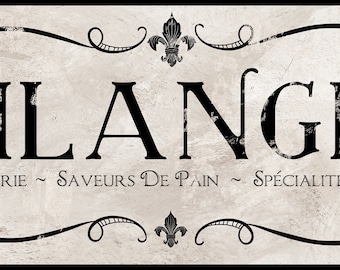 French Boulangerie Vintage Look Sign, Black and White , Vintage French Kitchen, Retro Paris decor, vintage Paris, Country French Style Decor