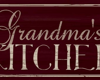Rustic Kitchen Wall Decor,Personalized Kitchen Signs,Kitchen Gift Signs, Mom, Grandma, etc Customized Name and Color, Two Sizes Available