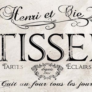 Vintage Patisserie Sign Wood /& Glass Rustic French Retro Parisian Kitchen Decor