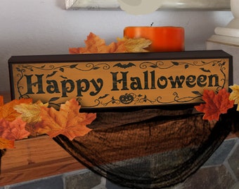 Happy Halloween/Thankful Standing Sign, Double Sided Sign, Holiday decor, Halloween/Thanksgiving Decor, Two designs in one sign