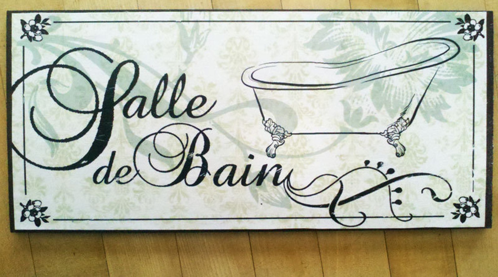 Salle De Bain Sign French Bathroom Decor Victorian French Etsy