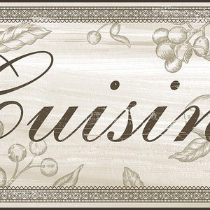 Cuisine sign, French Kitchen Wall Decor, Shabby Chic, Elegant French Cuisine sign, French Country Kitchen, Available in two sizes