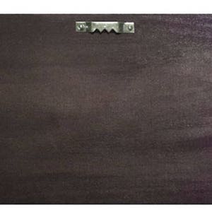 May include: Back of a rectangular, dark brown wall art piece with a metal sawtooth hanger attached at the top. The surface has a textured appearance with subtle variations in color.